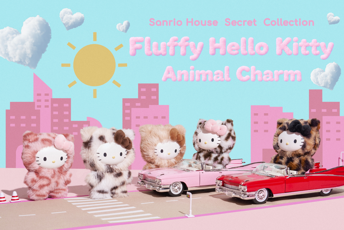 Fluffy Hello Kitty　Animal Charm